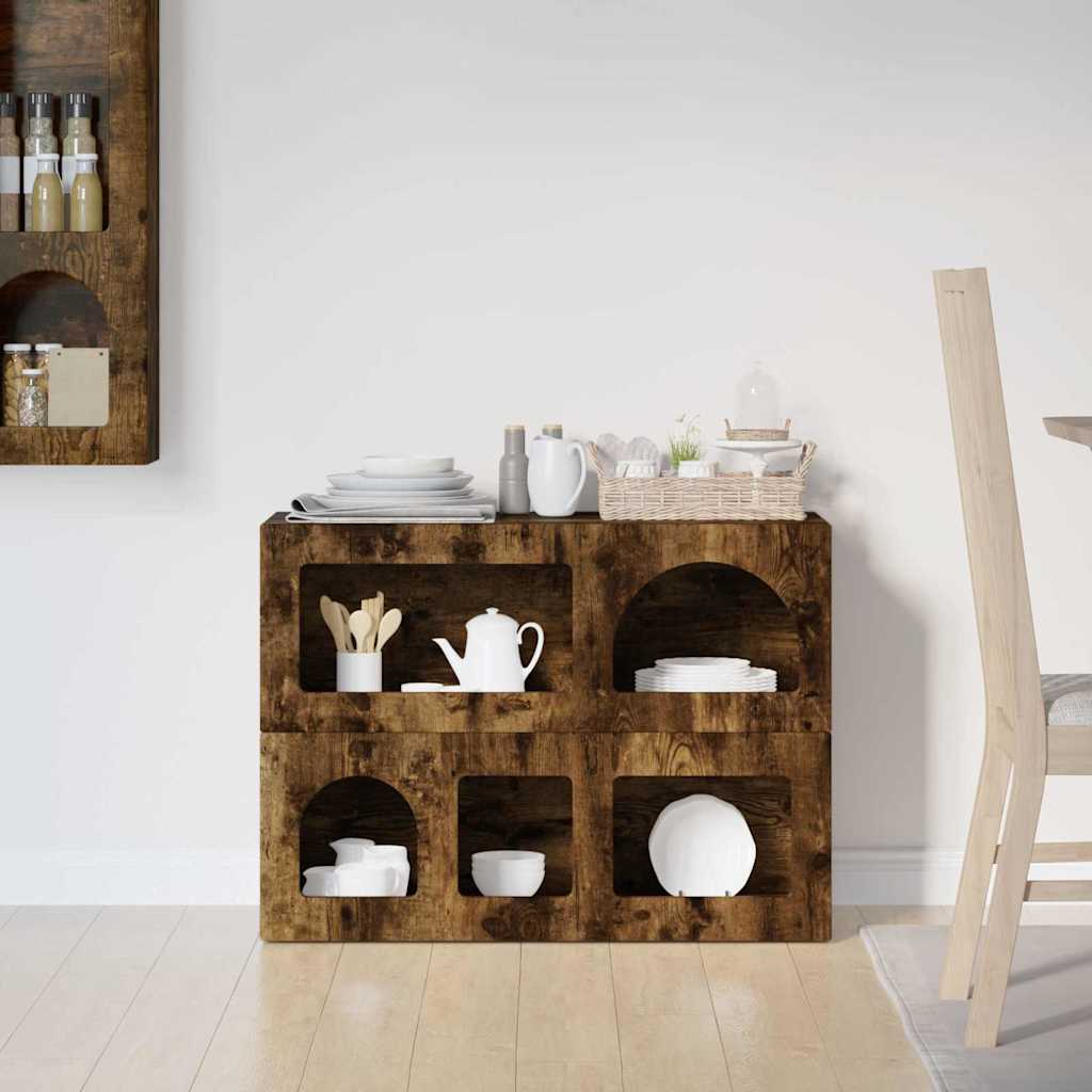 Bufet Stejar fumuriu 80.5 x 35 x 59 cm Lemn compozit — imaginea 5