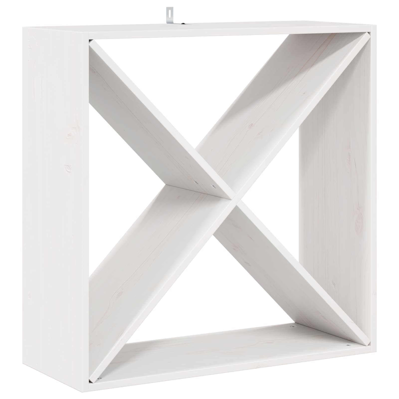 Raft pentru vin 4 pcs Alb 62 x 25 x 62 cm Lemn de pin masiv — imaginea 5