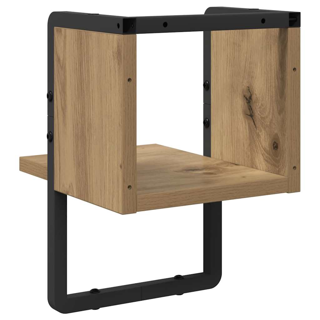 Raft de perete Stejar artizanal 20 x 25 x 30 cm Lemn compozit — imaginea 7