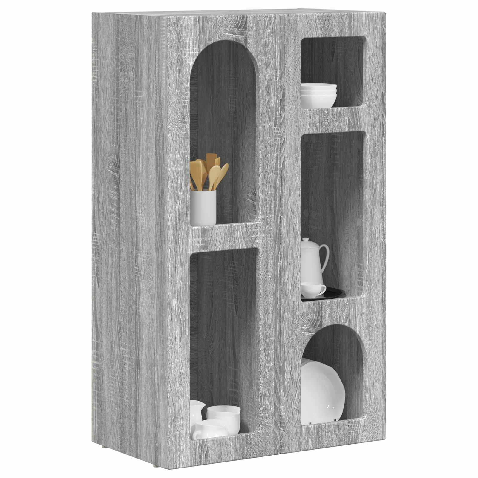 Bufet Gri Sonoma 59 x 35 x 100,5 cm Lemn compozit — imaginea 3