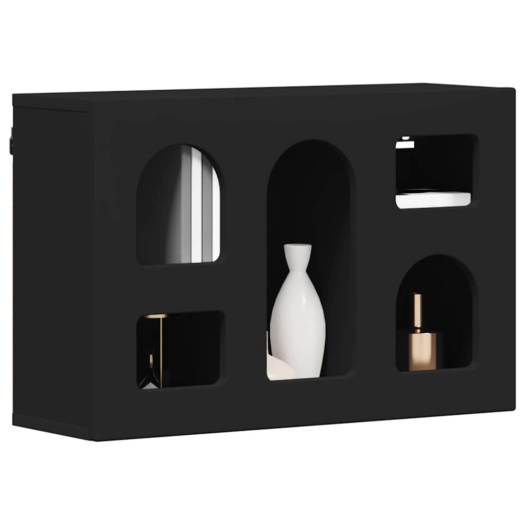 Dulap suspendat cu raft Negru 60 x 20 x 40 cm Lemn compozit — imaginea 4