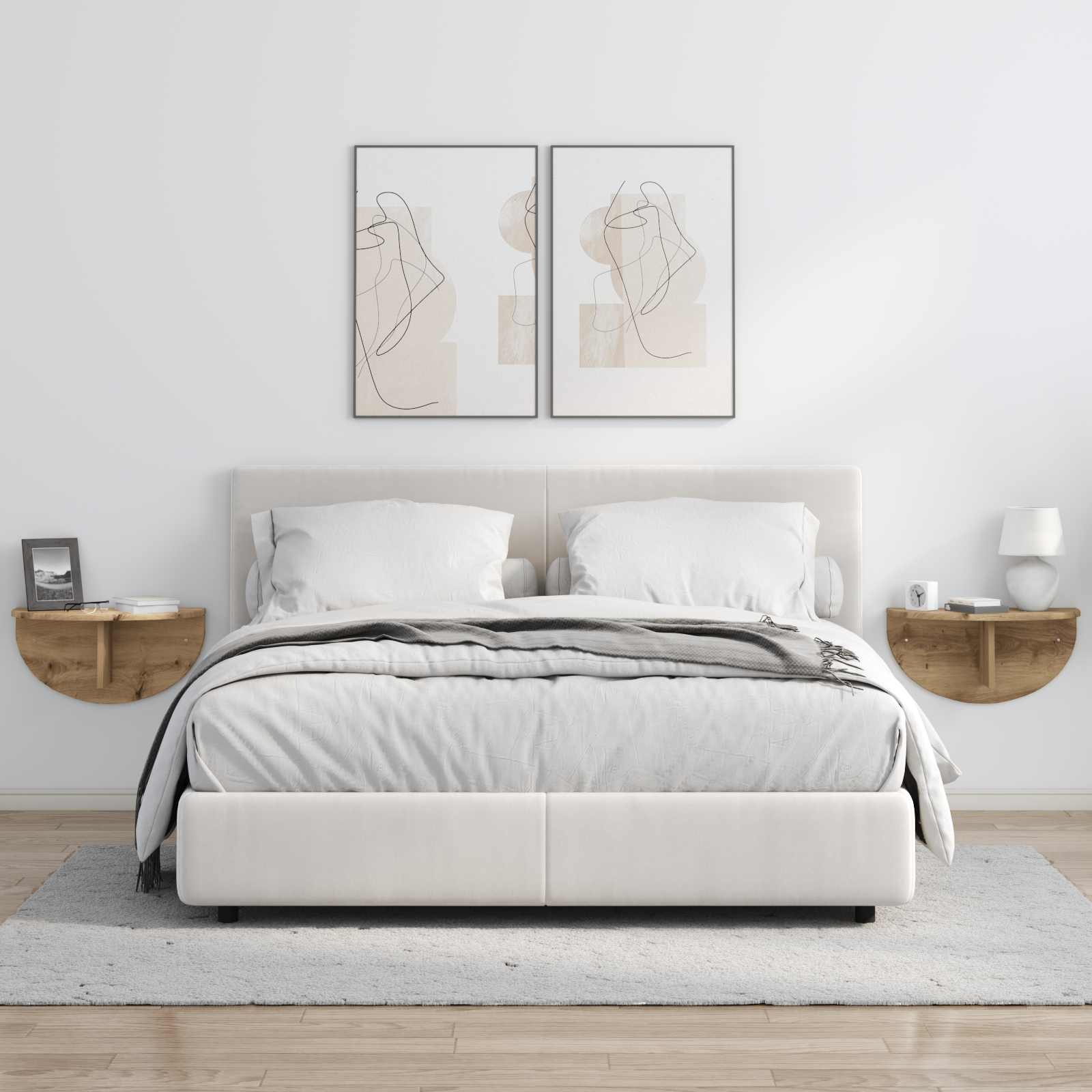 Raft de perete Stejar Artizanal 38 x 19 x 19 cm Lemn compozit — imaginea 4