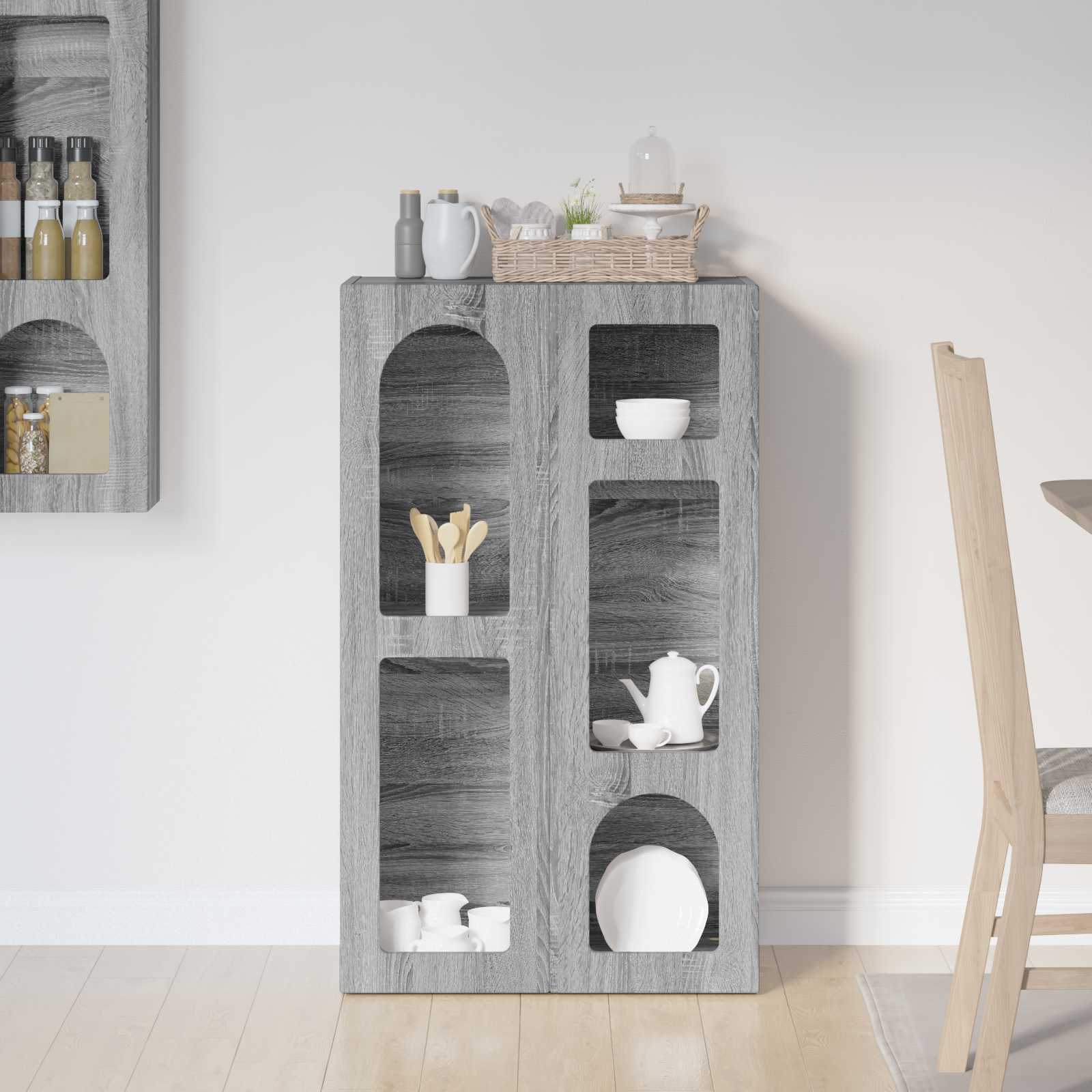 Bufet Gri Sonoma 59 x 35 x 100,5 cm Lemn compozit — imaginea 4