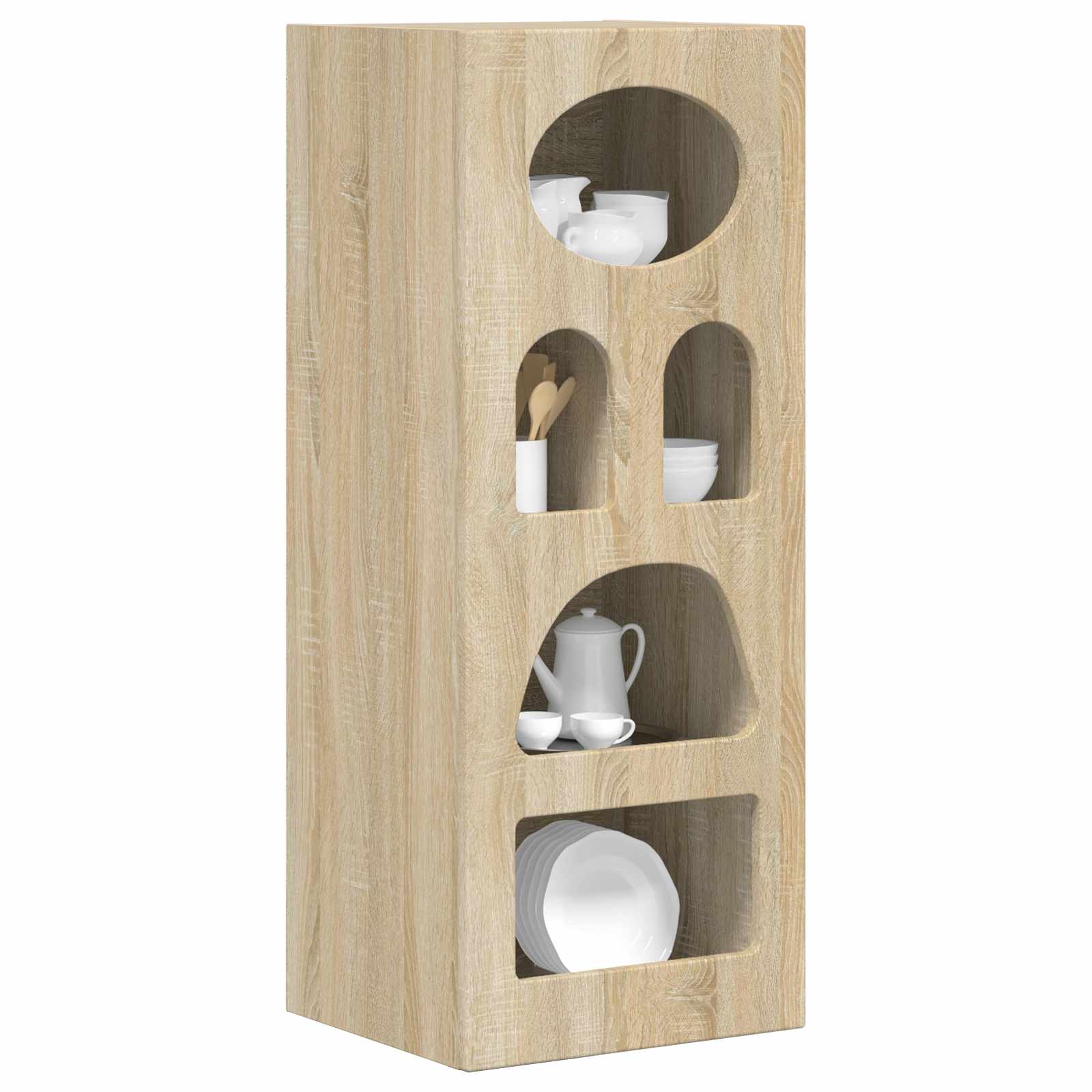 Bufet Stejar Sonoma 40 x 35 x 100,5 cm Lemn compozit — imaginea 3