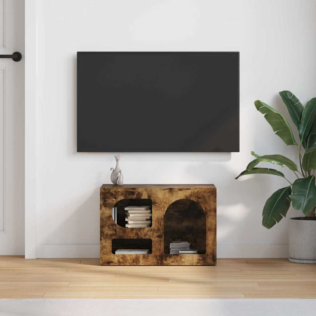 Cabinet TV Stejar fumuriu 60 x 35 x 40 cm Lemn compozit — imaginea 5