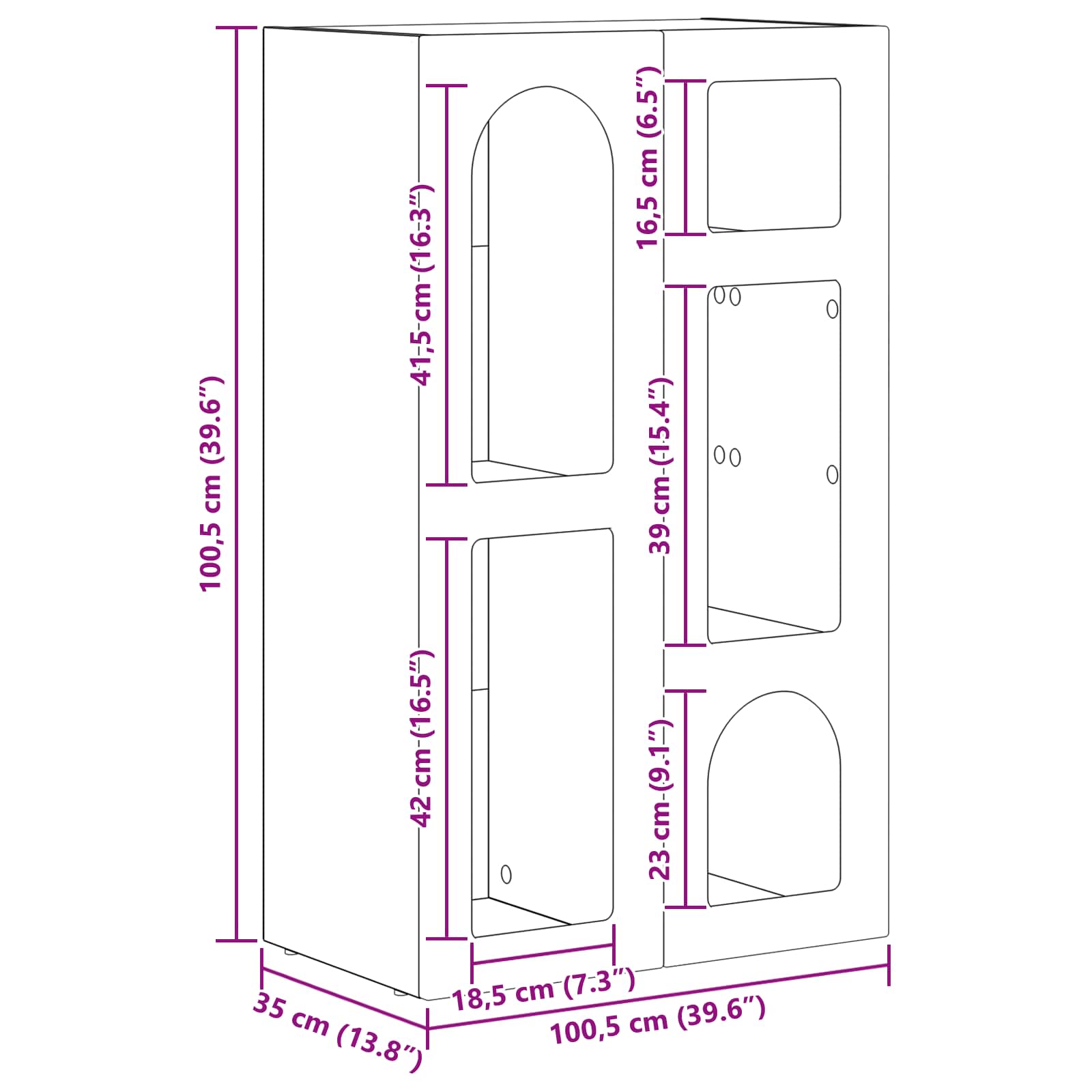 Bufet Lemn vechi 59 x 35 x 100,5 cm Lemn compozit — imaginea 12