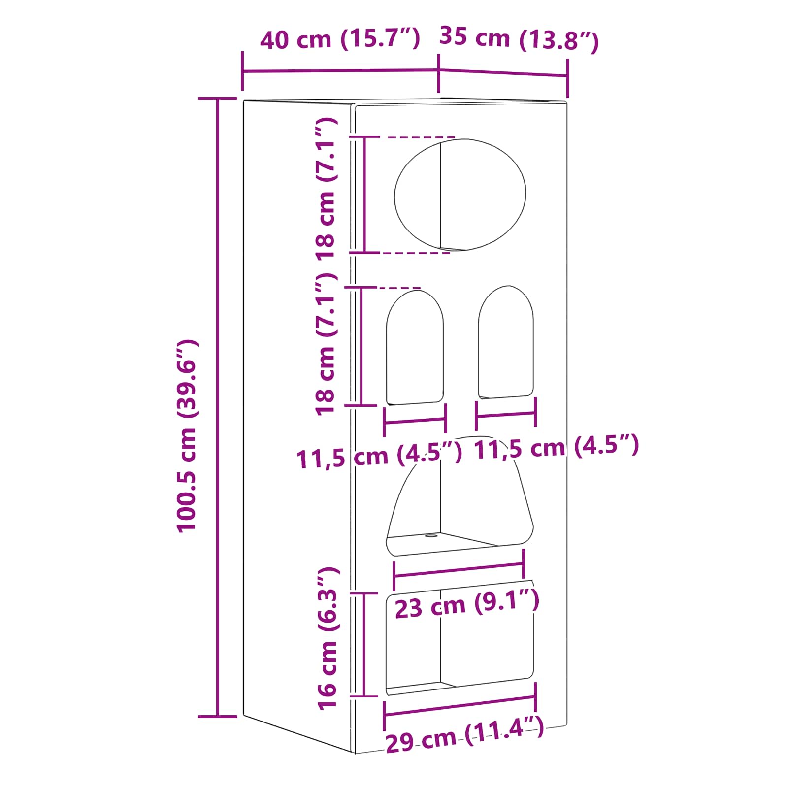 Bufet Stejar Sonoma 40 x 35 x 100,5 cm Lemn compozit — imaginea 12