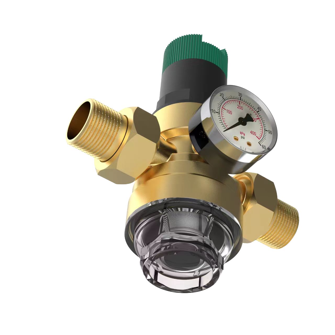 Regulator presiune apa 3/4" DN20 16 bar NeoHGS, Corp din Alama, Manometru si Filtru Autocuratare, Industrial