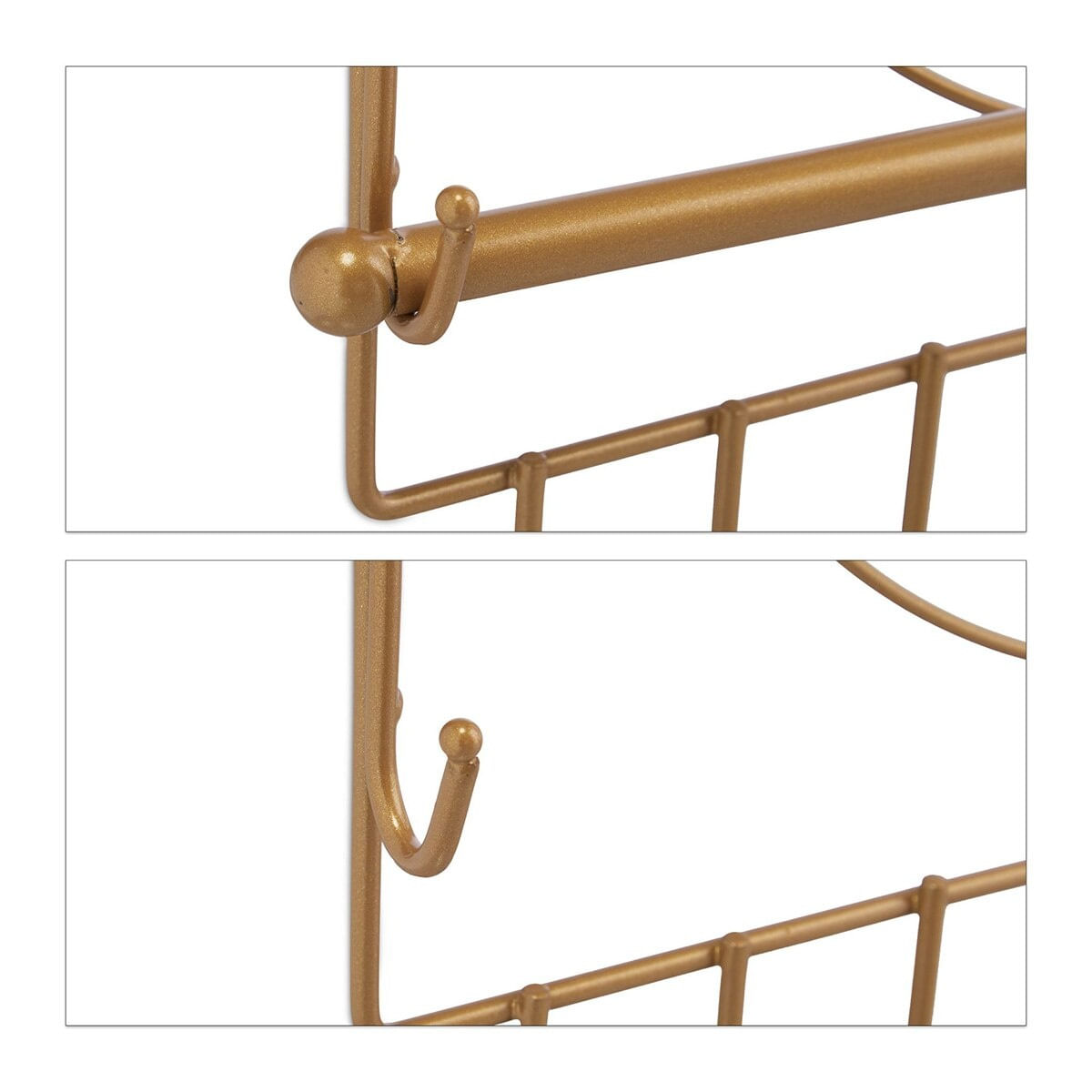 Organizator bijuterii, Metal, Auriu, 30 x 36.5 x 3.5 cm — imaginea 5