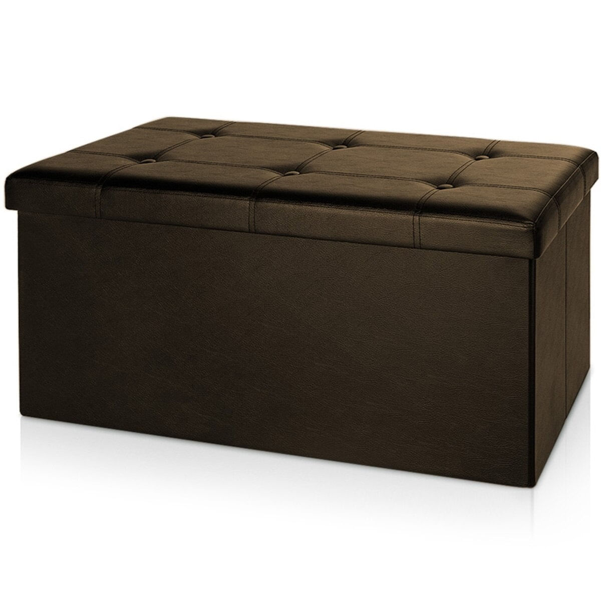 Banca 2 locuri cu spatiu depozitare, 80 L, Pliabil, Piele ecologica, 80 x 40 x 40 cm
