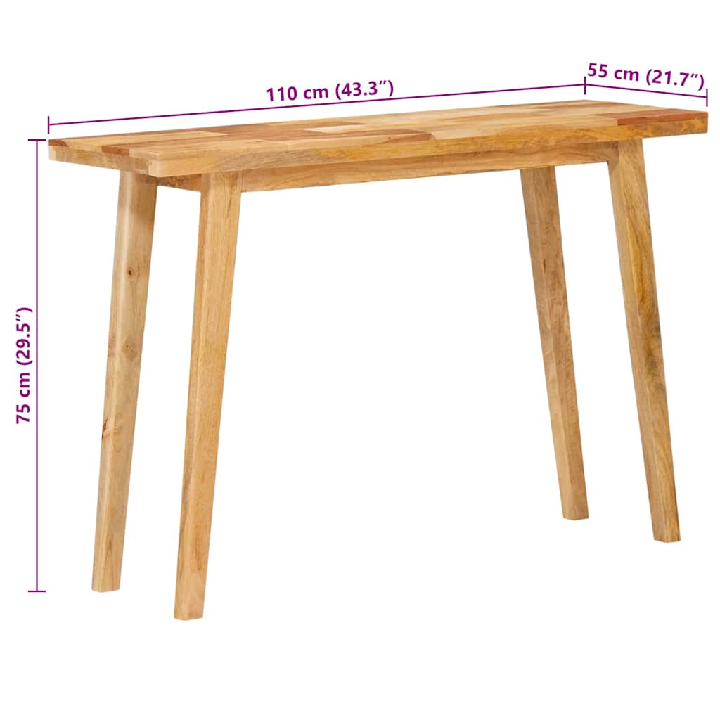 Masa de dining natural 100 x 35 x 75 cm Lemn de mango solid — imaginea 10