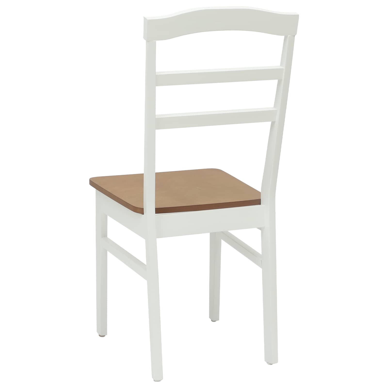 Scaun de sufragerie 2 pcs Alb si Natural Lemn Solid de Cauciuc — imaginea 7