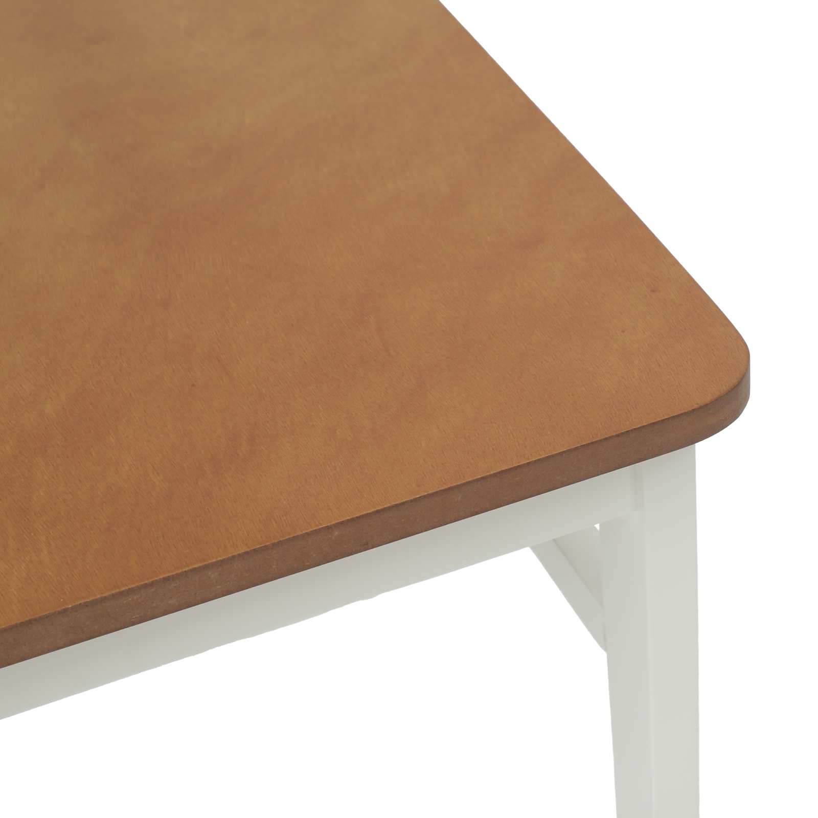 Scaun de sufragerie 2 pcs Alb si Natural Lemn Solid de Cauciuc — imaginea 8