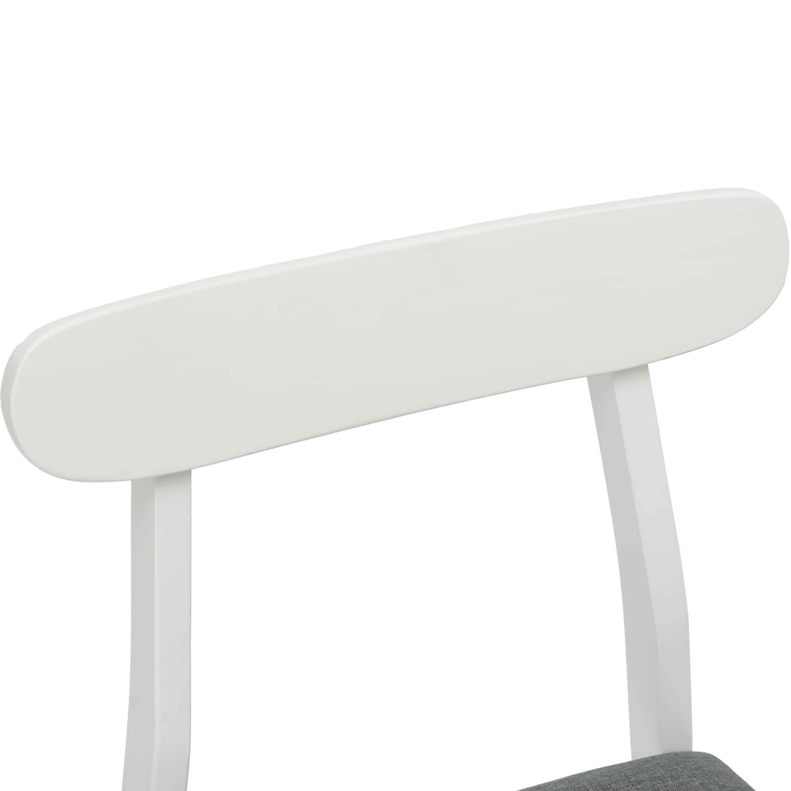 Scaun de sufragerie 2 pcs Alb si gri Lemn Solid de Cauciuc — imaginea 9