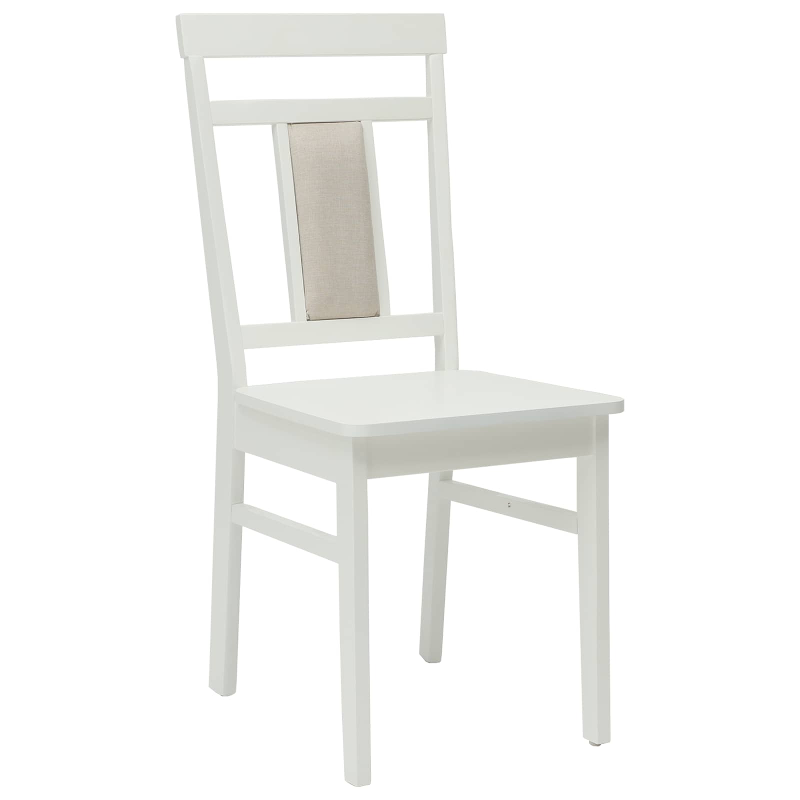 Scaun de sufragerie 2 pcs Alb Lemn Solid de Cauciuc — imaginea 4