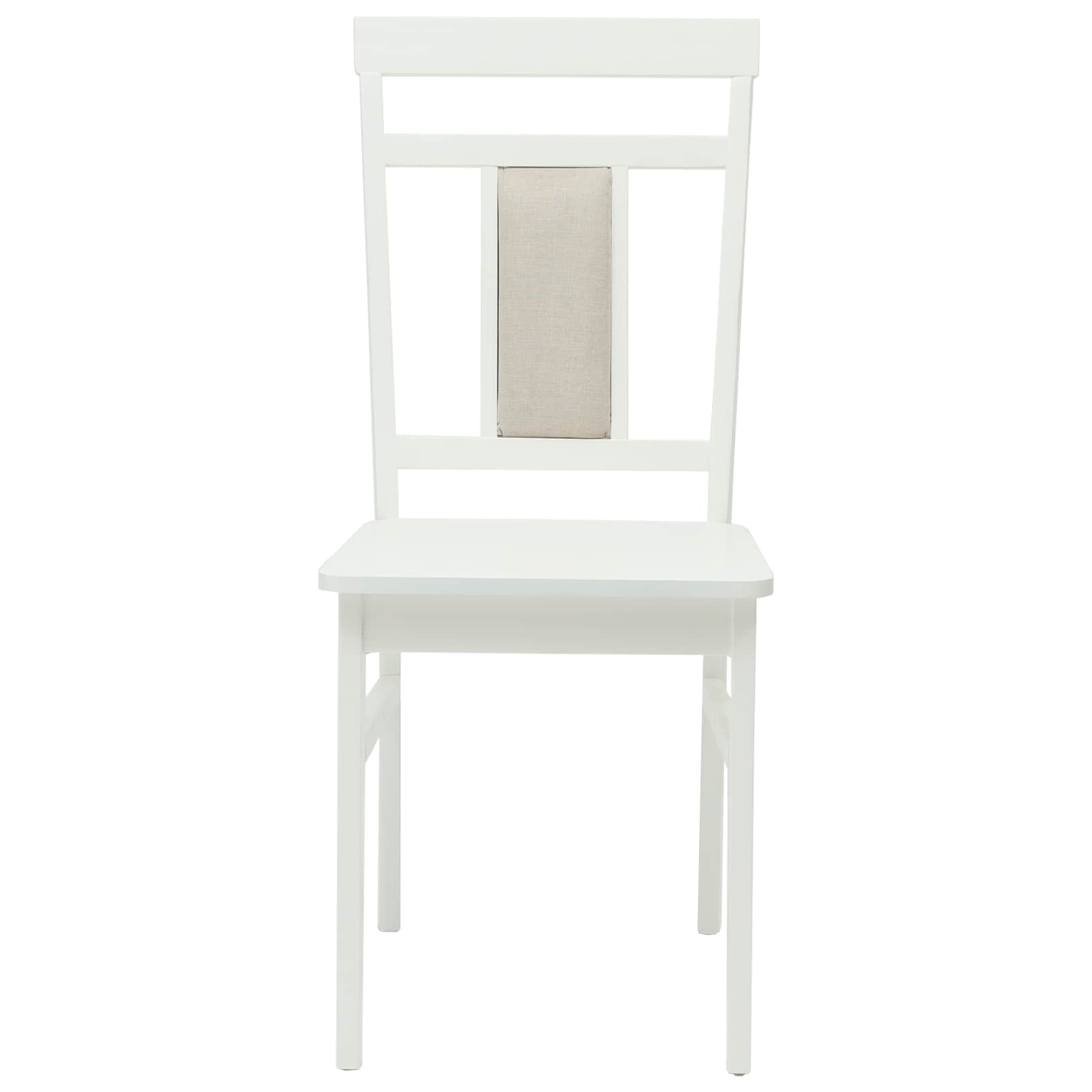 Scaun de sufragerie 2 pcs Alb Lemn Solid de Cauciuc — imaginea 5