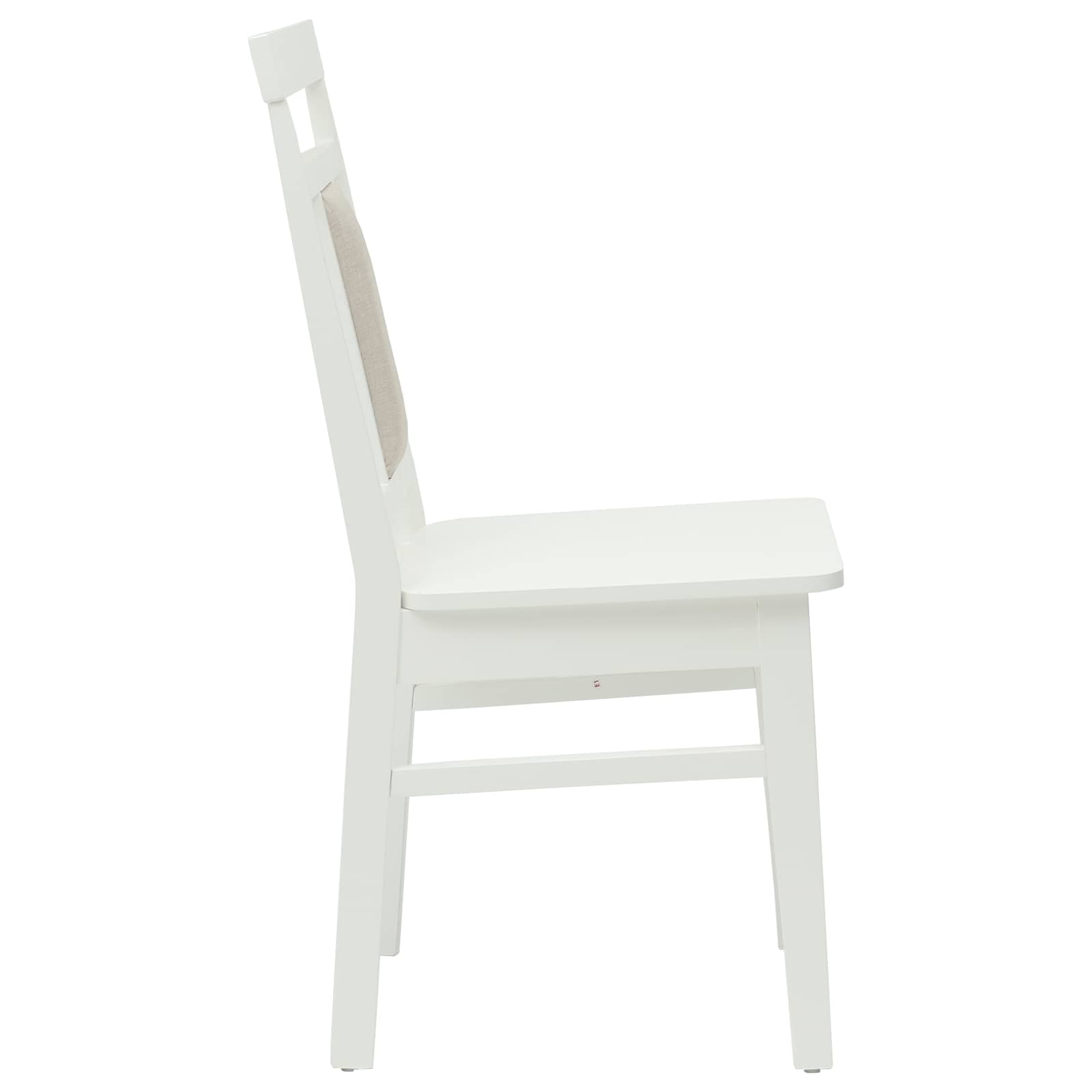 Scaun de sufragerie 2 pcs Alb Lemn Solid de Cauciuc — imaginea 6