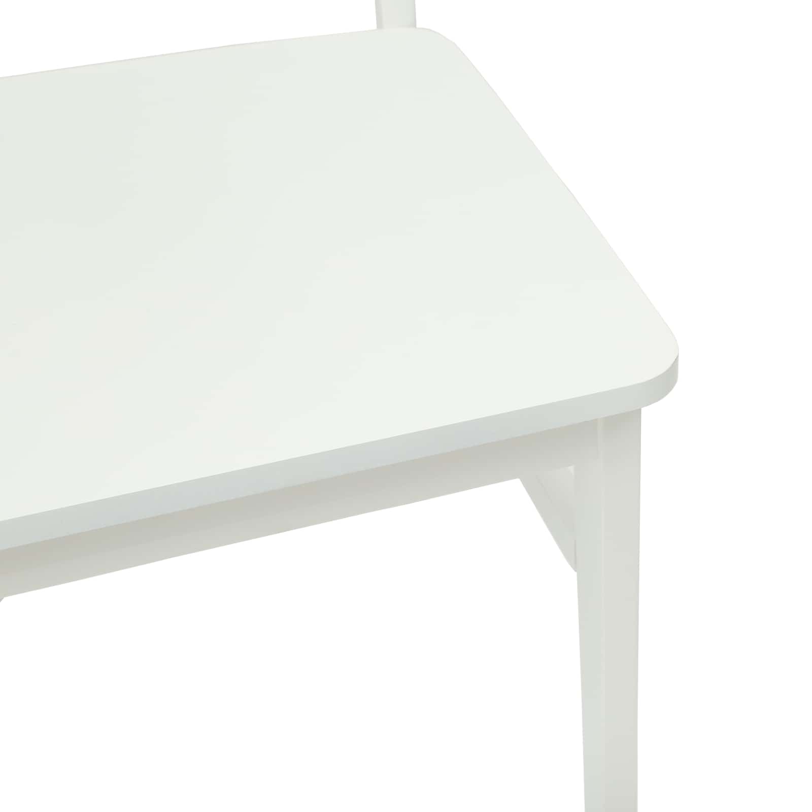Scaun de sufragerie 2 pcs Alb Lemn Solid de Cauciuc — imaginea 8