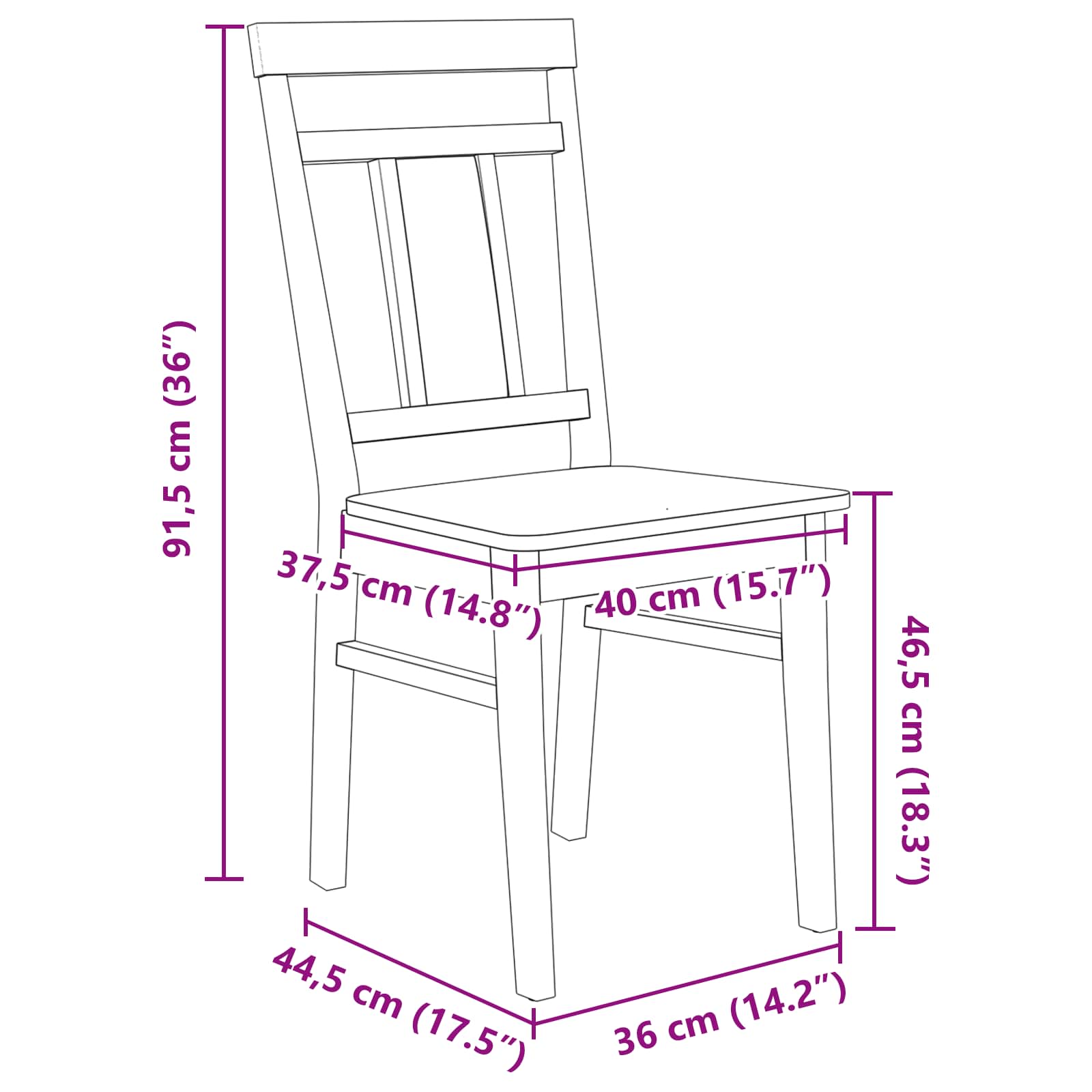 Scaun de sufragerie 2 pcs Alb Lemn Solid de Cauciuc — imaginea 11