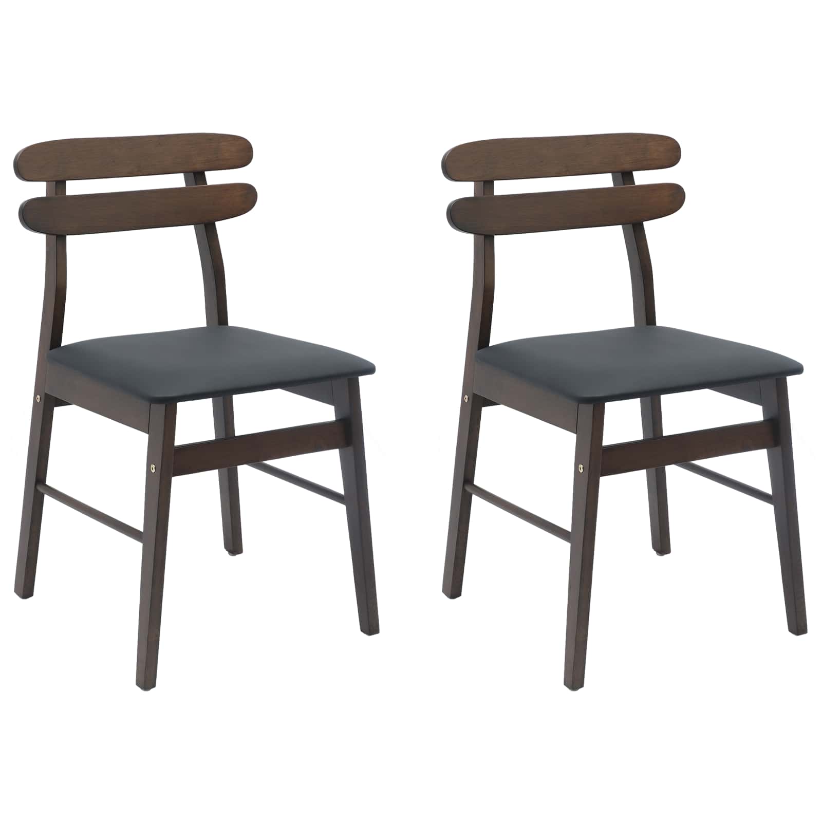 Scaun de sufragerie 2 pcs Maro deschis si negru