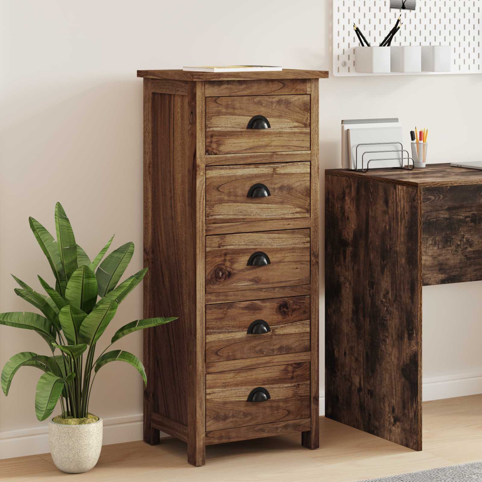 Comoda cu sertare Maro 45 x 35 x 110 cm Lemn solid de tec — imaginea 4
