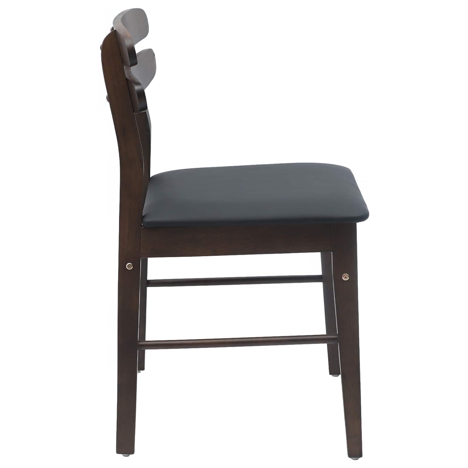 Scaun de sufragerie 2 pcs Maro deschis si negru — imaginea 6