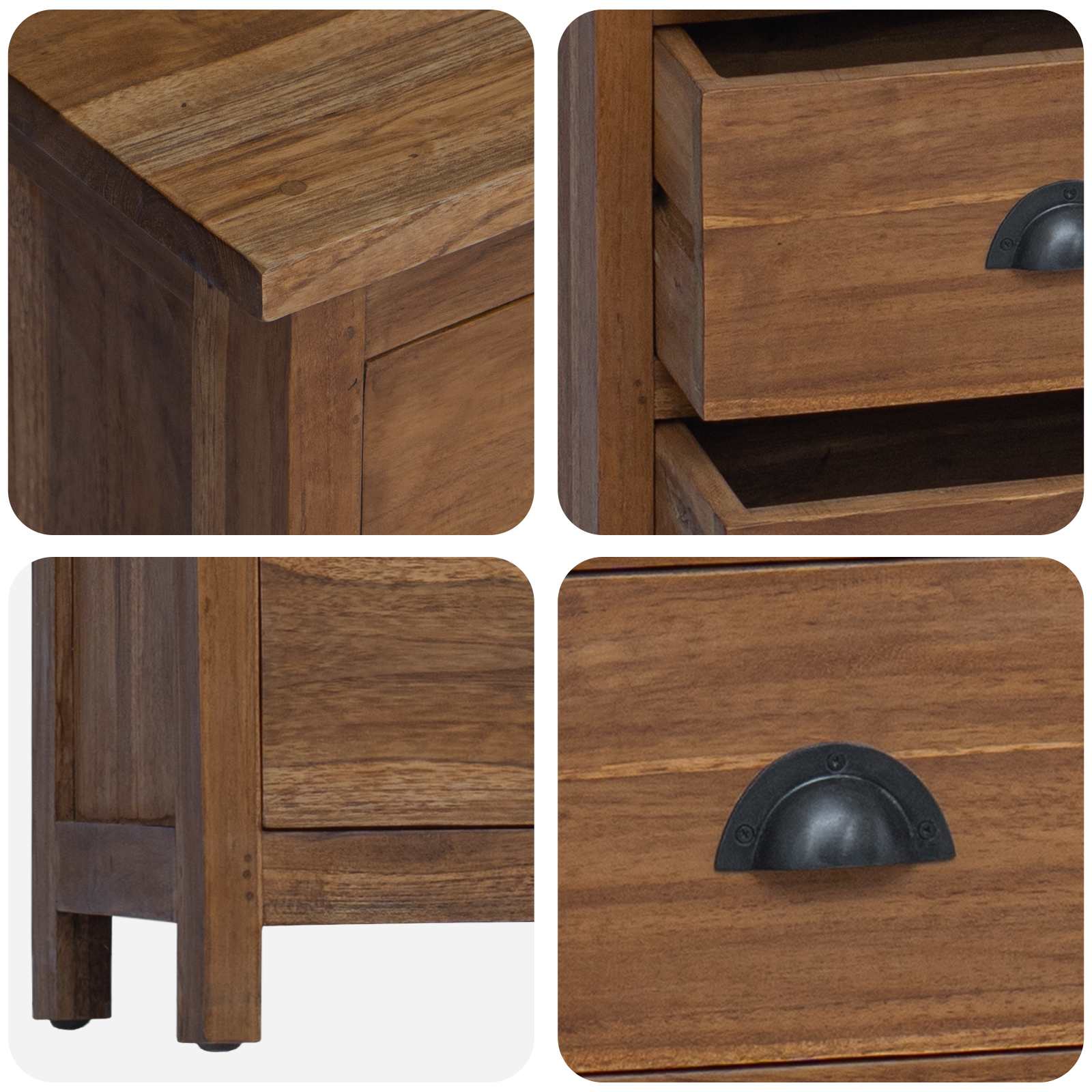 Comoda cu sertare Maro 45 x 35 x 110 cm Lemn solid de tec — imaginea 9