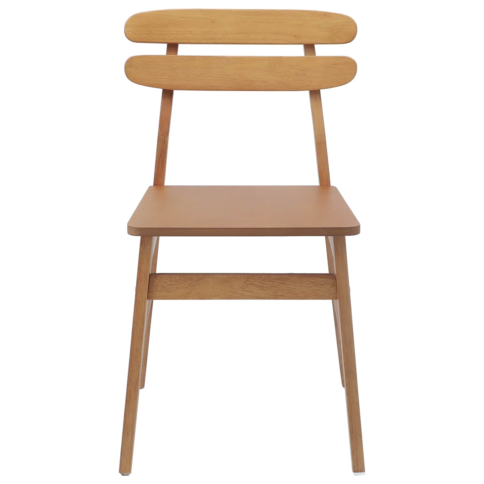 Scaun de sufragerie 2 pcs natural Lemn Solid de Cauciuc — imaginea 5