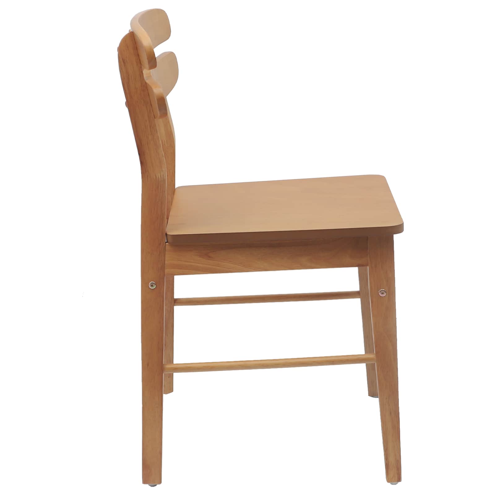 Scaun de sufragerie 2 pcs natural Lemn Solid de Cauciuc — imaginea 6