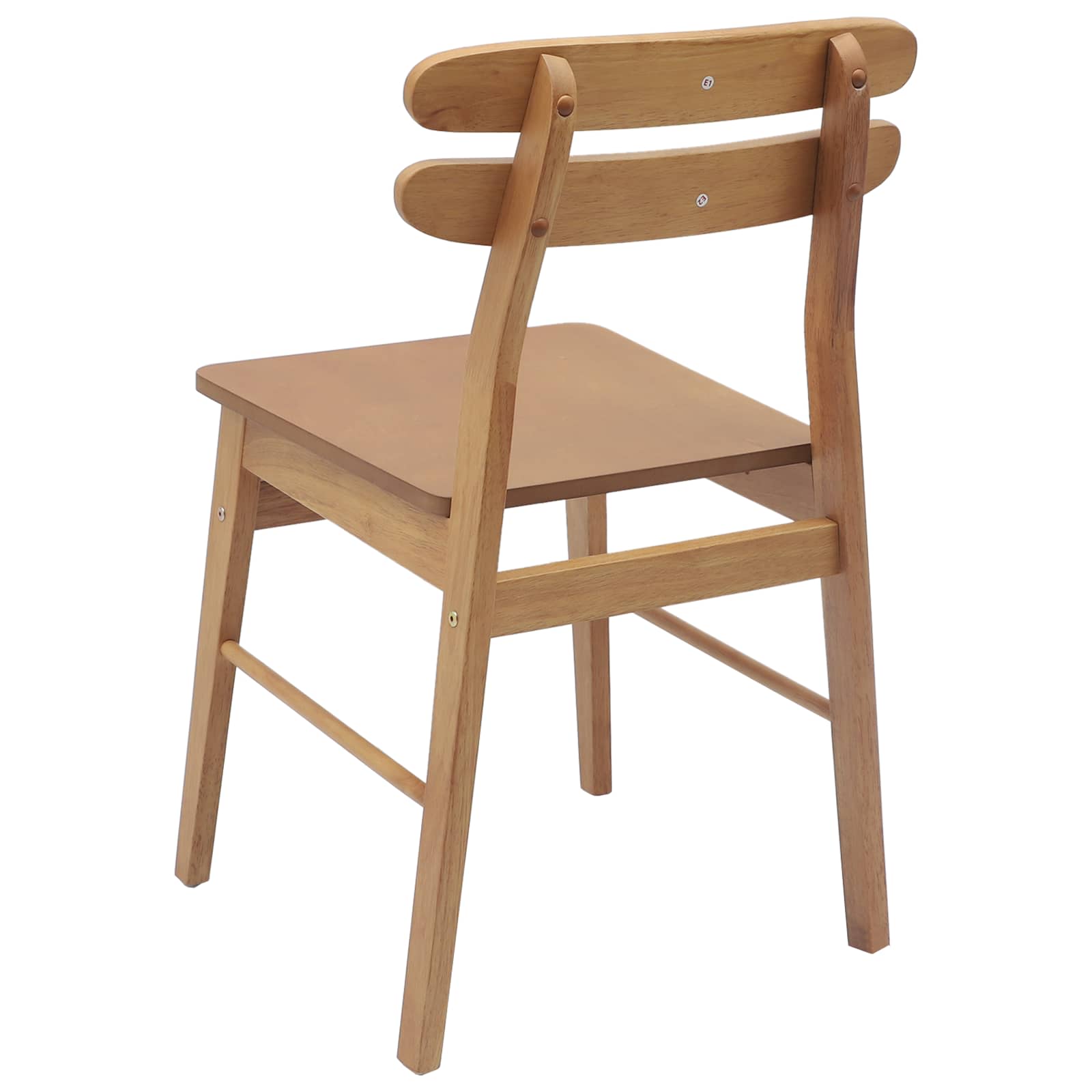 Scaun de sufragerie 2 pcs natural Lemn Solid de Cauciuc — imaginea 7