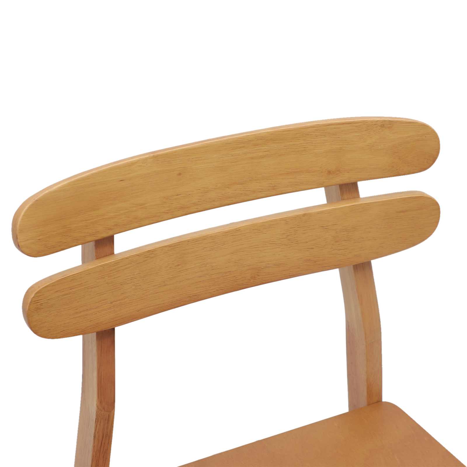 Scaun de sufragerie 2 pcs natural Lemn Solid de Cauciuc — imaginea 9