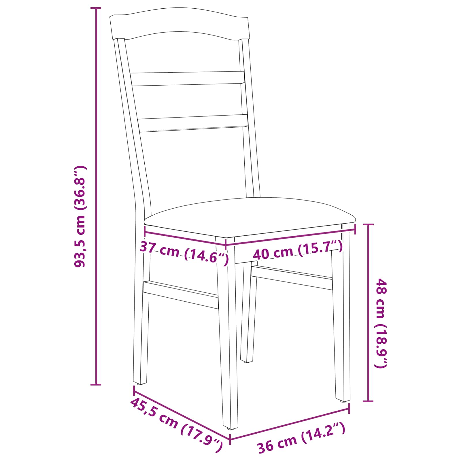 Scaun de sufragerie 2 pcs Alb si gri Lemn Solid de Cauciuc — imaginea 11