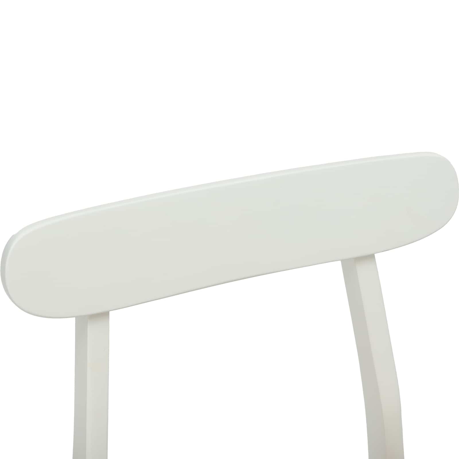 Scaun de sufragerie 2 pcs Alb si Natural Lemn Solid de Cauciuc — imaginea 9