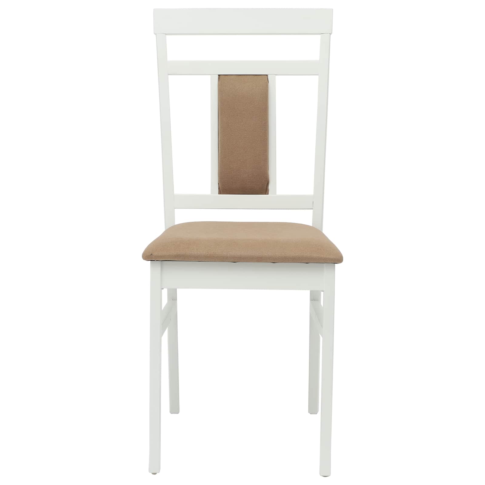 Scaun de sufragerie 2 pcs Alb si maro Lemn Solid de Cauciuc — imaginea 5