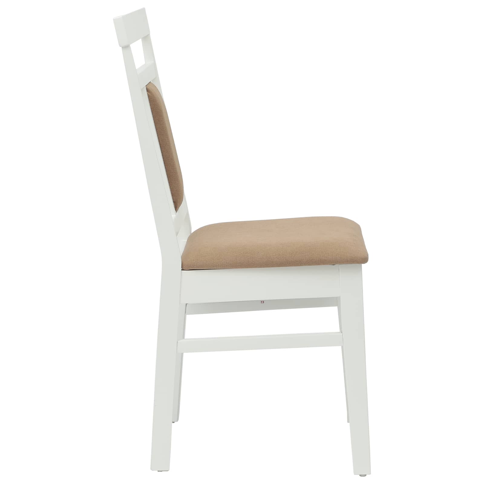 Scaun de sufragerie 2 pcs Alb si maro Lemn Solid de Cauciuc — imaginea 6
