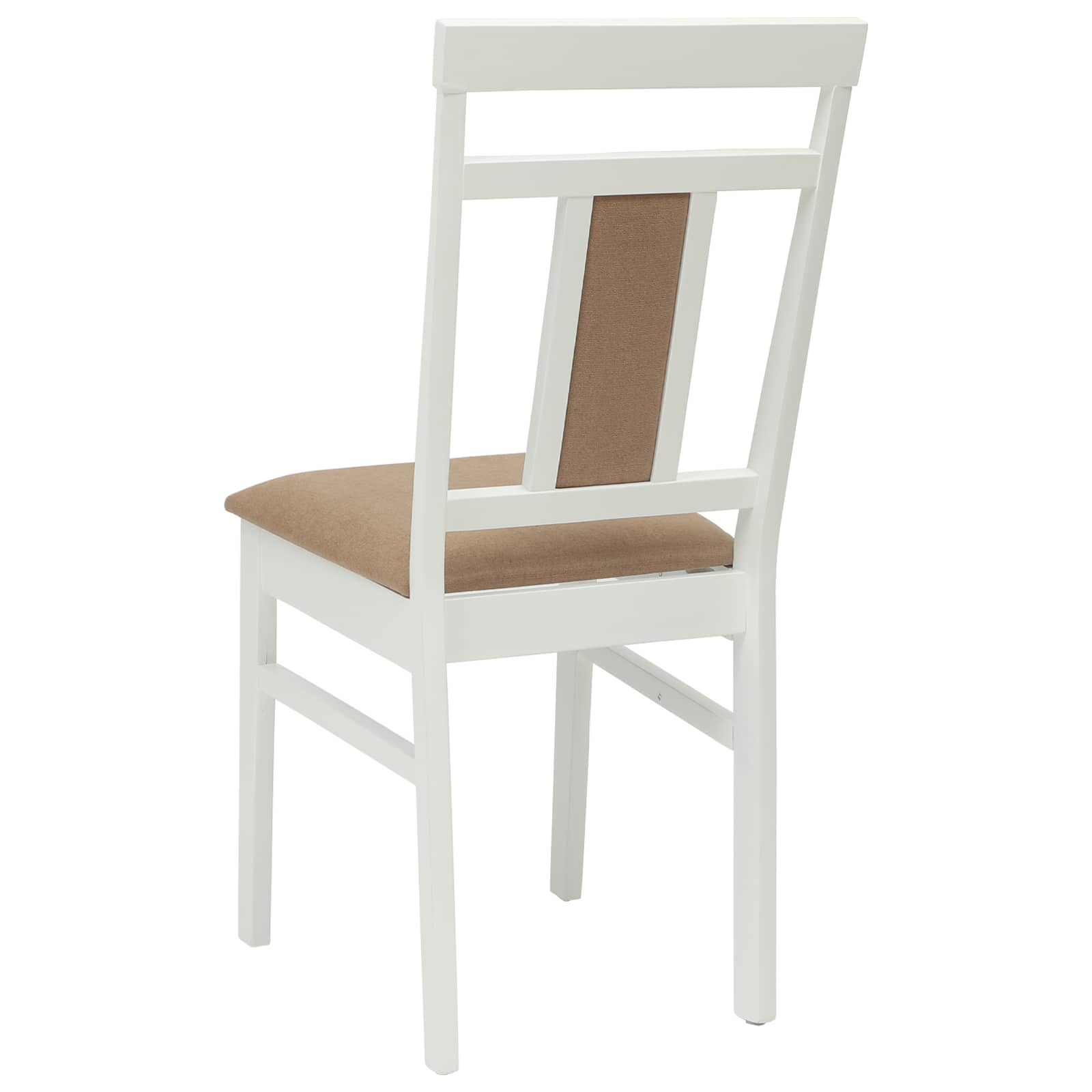 Scaun de sufragerie 2 pcs Alb si maro Lemn Solid de Cauciuc — imaginea 7
