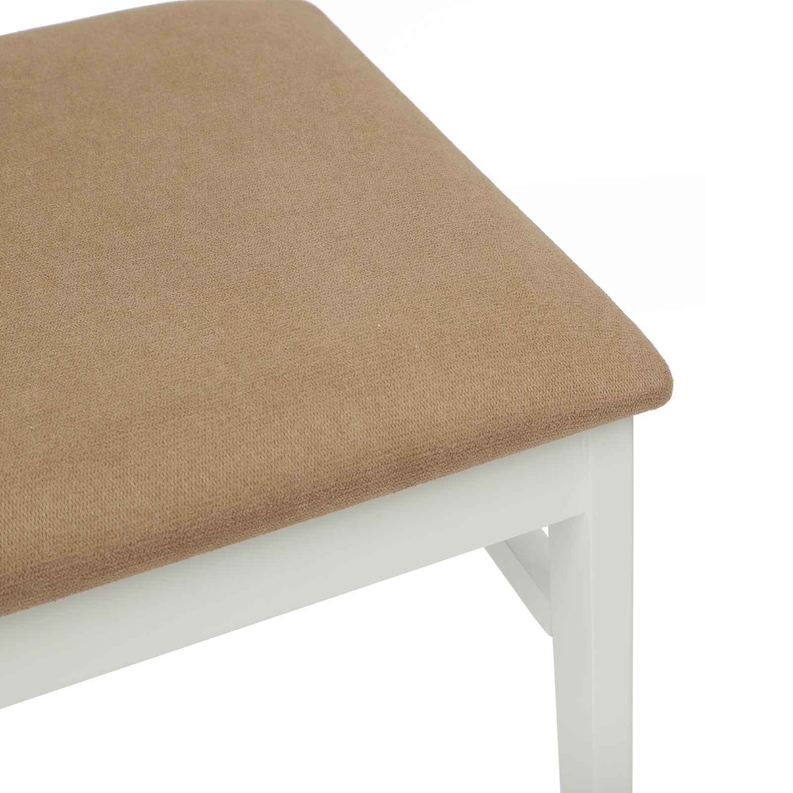 Scaun de sufragerie 2 pcs Alb si maro Lemn Solid de Cauciuc — imaginea 8