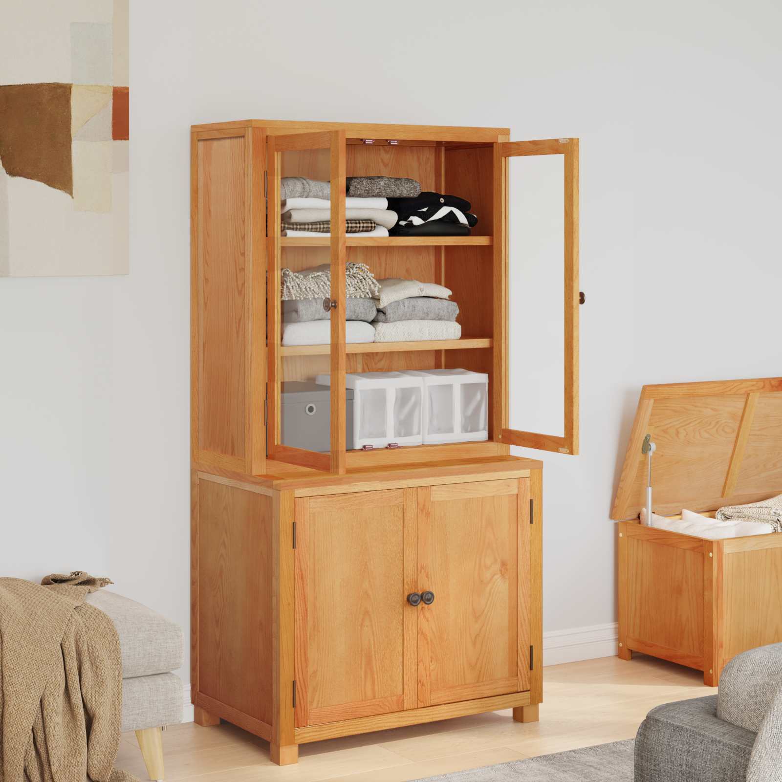 Set de Mobilier pentru Depozitare cu usa Maro Lemn compozit — imaginea 4