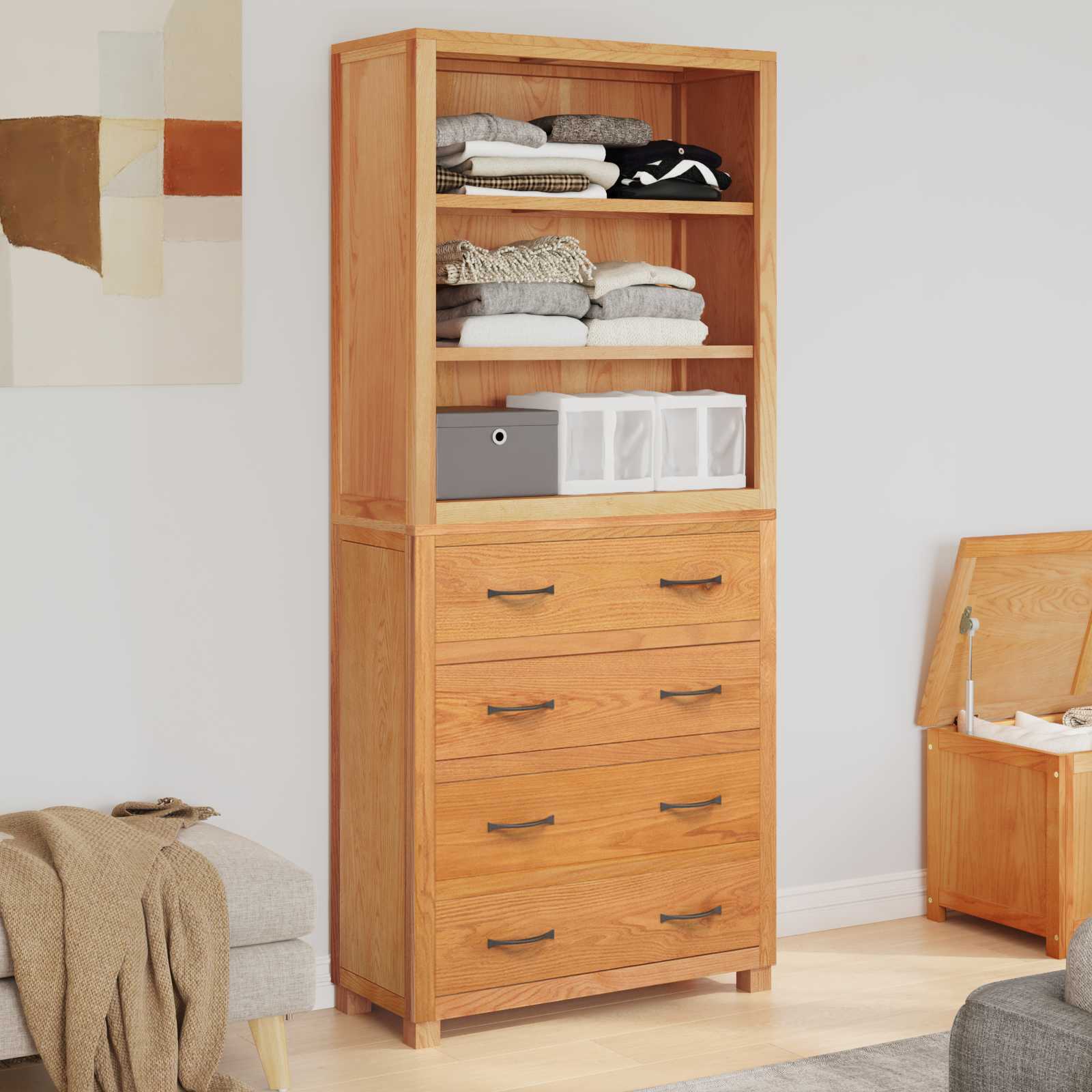 Set de Mobilier pentru Depozitare cu sertar Maro Lemn compozit — imaginea 4
