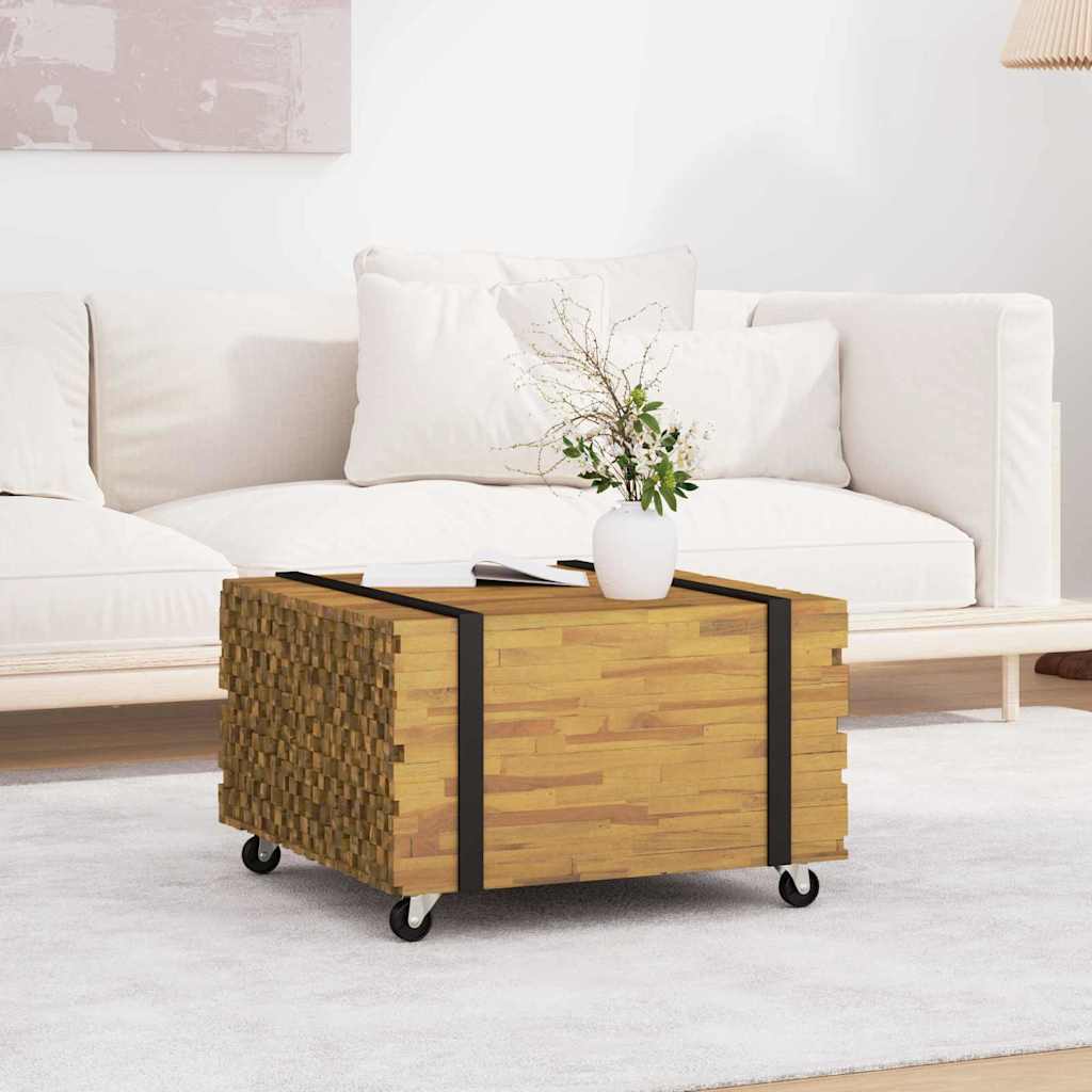 Masa de cafea Maro 60 x 60 x 38 cm Lemn solid de tec — imaginea 2