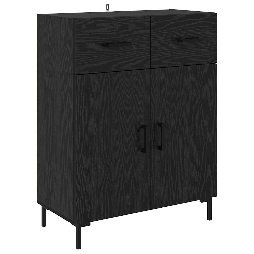 Bufet 2 pcs Stejar Negru 69,5 x 34 x 180 cm Lemn compozit — imaginea 7