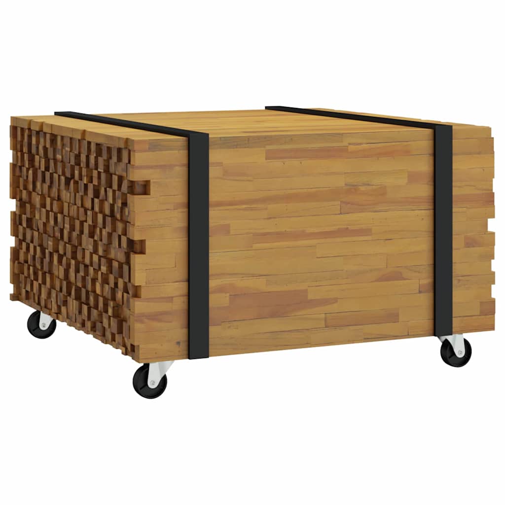 Masa de cafea Maro 60 x 60 x 38 cm Lemn solid de tec — imaginea 3