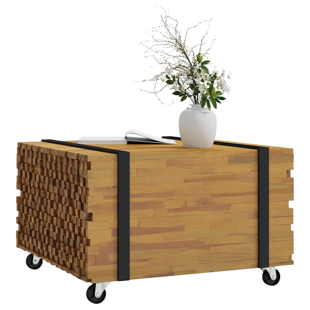 Masa de cafea Maro 60 x 60 x 38 cm Lemn solid de tec — imaginea 4