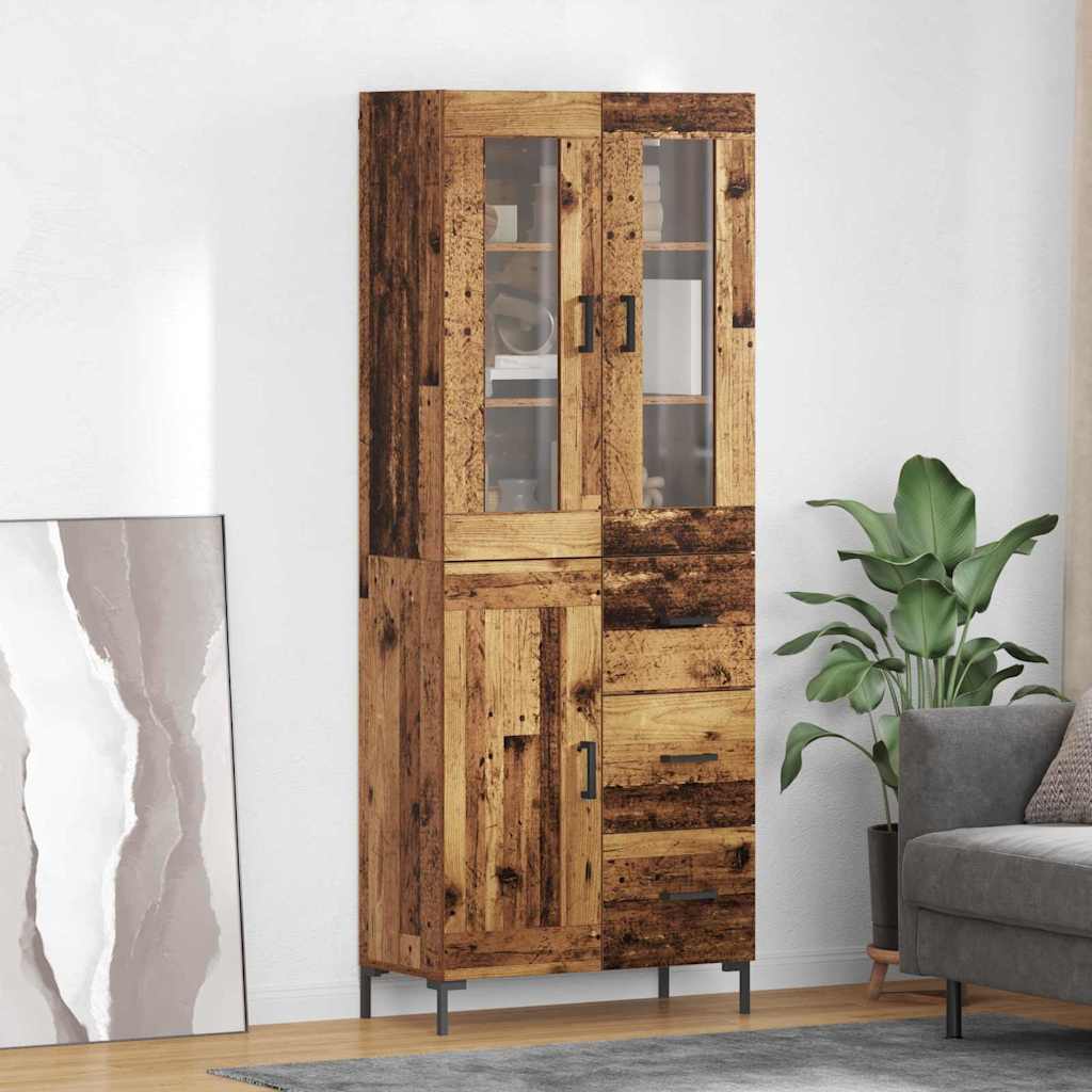 Bufet 2 pcs Lemn vechi 69,5 x 34 x 180 cm Lemn compozit — imaginea 2