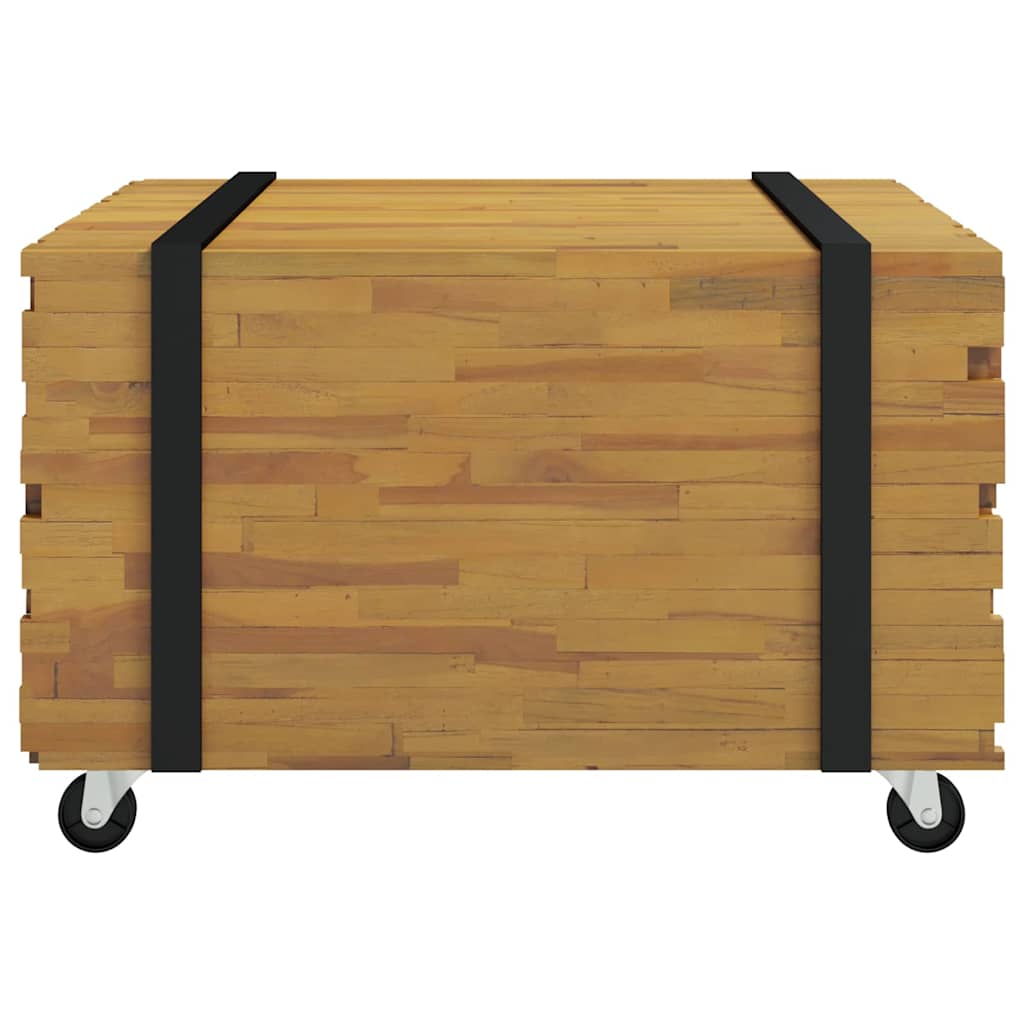 Masa de cafea Maro 60 x 60 x 38 cm Lemn solid de tec — imaginea 5