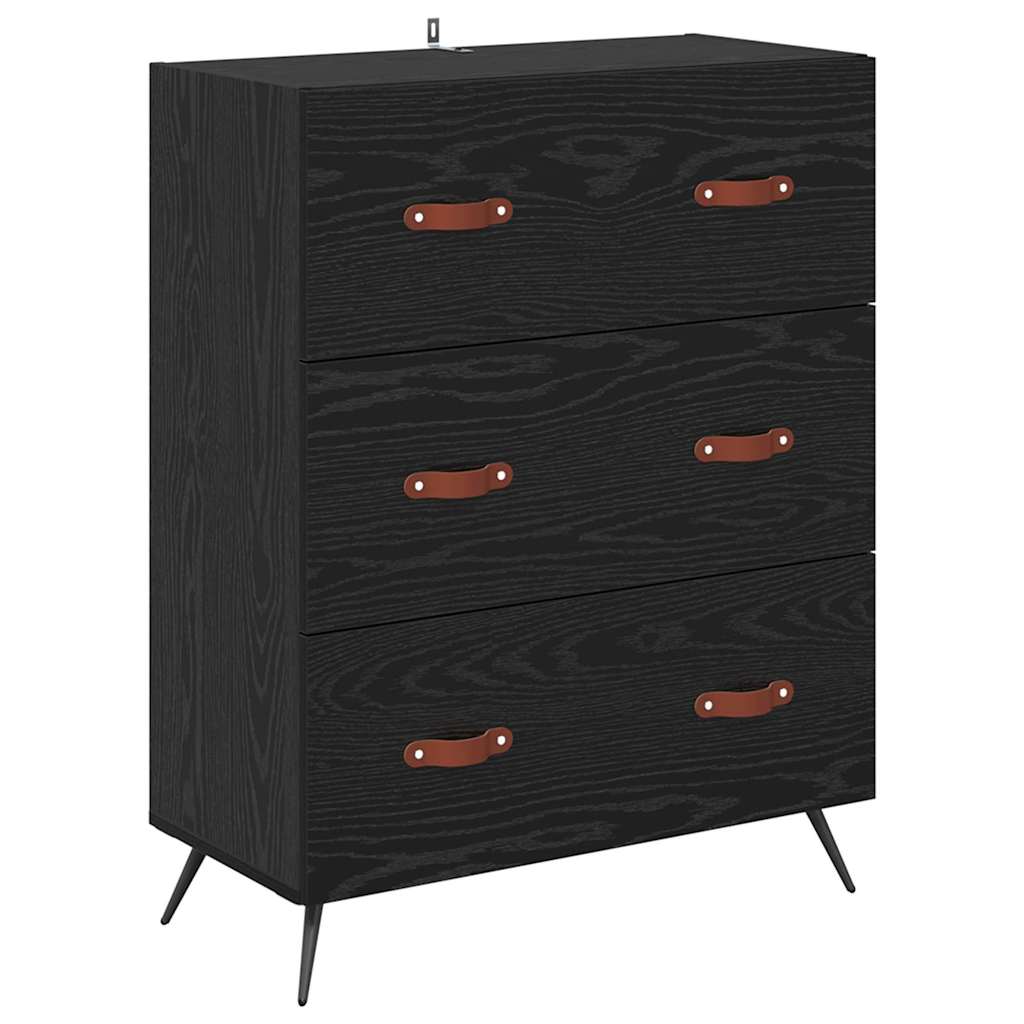 Cabinet Highboard Pe perete 2 pcs Stejar Negru Lemn compozit — imaginea 7