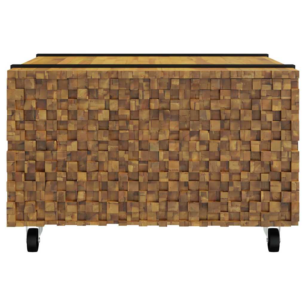 Masa de cafea Maro 60 x 60 x 38 cm Lemn solid de tec — imaginea 6