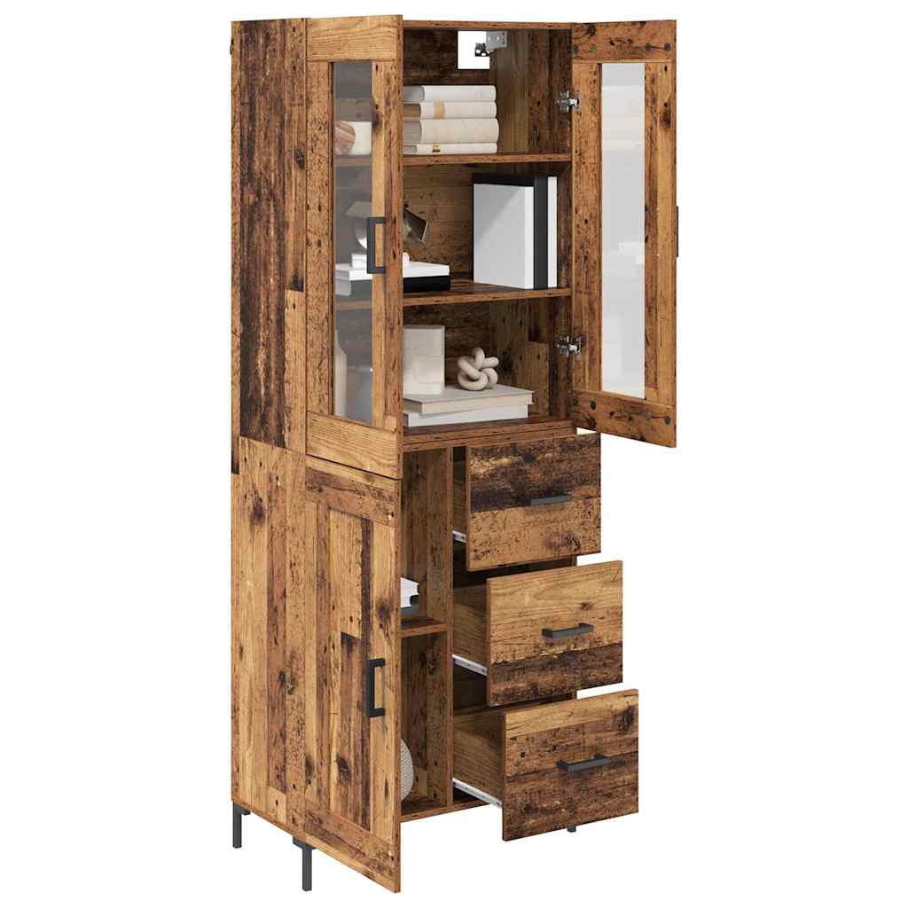 Bufet 2 pcs Lemn vechi 69,5 x 34 x 180 cm Lemn compozit — imaginea 4