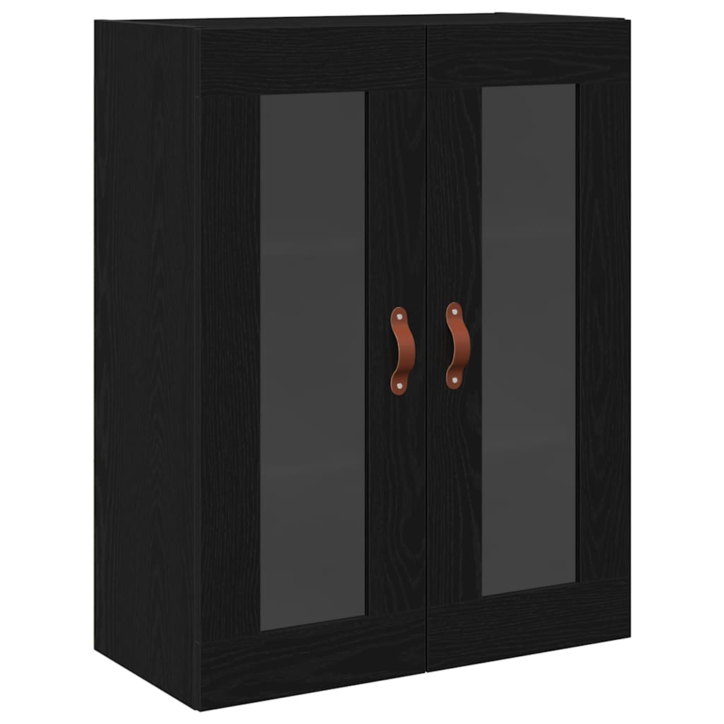 Cabinet Highboard Pe perete 2 pcs Stejar Negru Lemn compozit — imaginea 8
