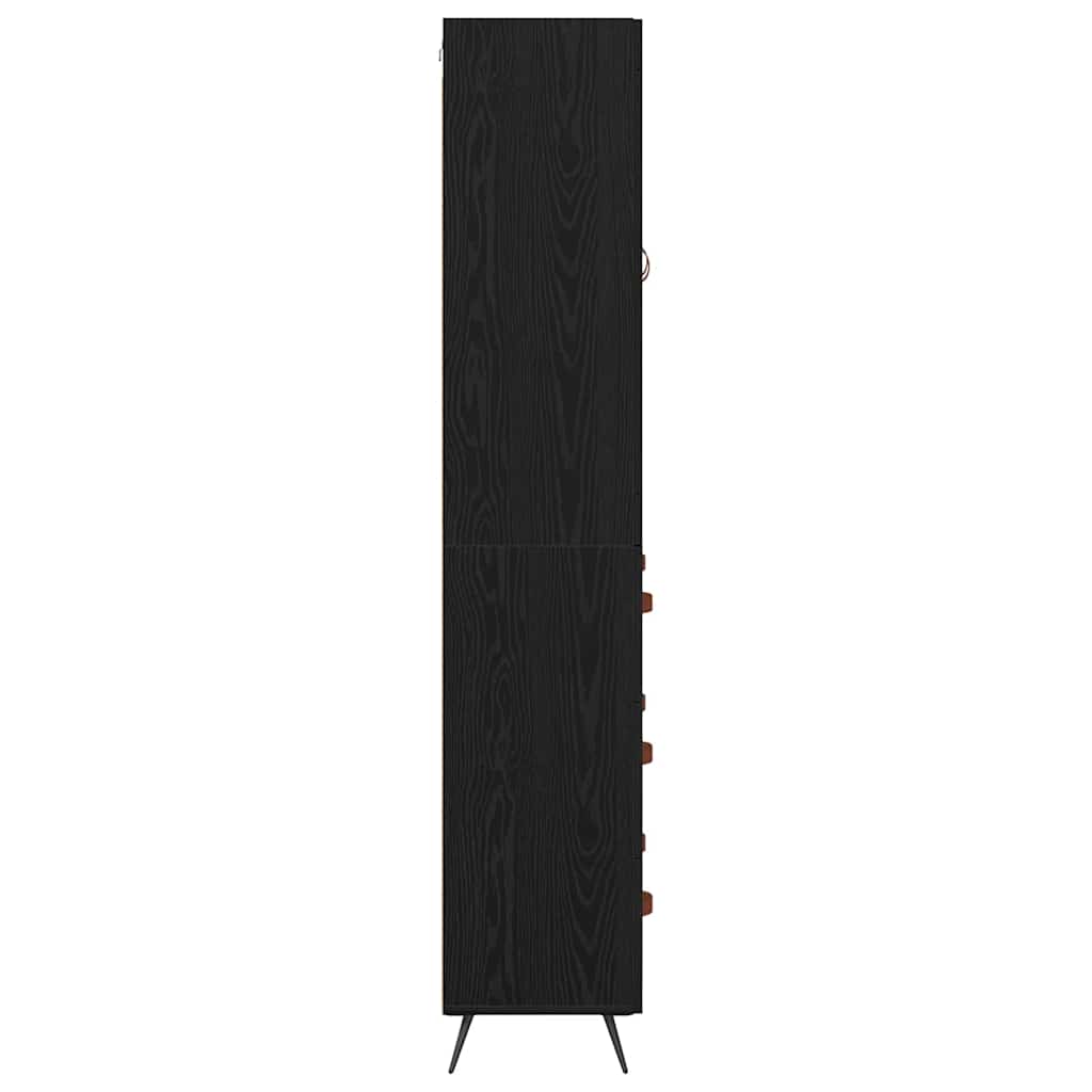 Cabinet Highboard Pe perete 2 pcs Stejar Negru Lemn compozit — imaginea 10